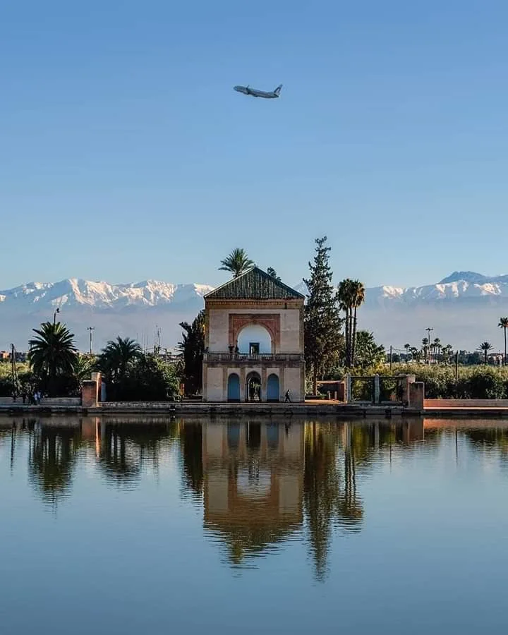 Marrakech day trips — Menara Gardens with Atlas Mountains view Day trips Marrakech