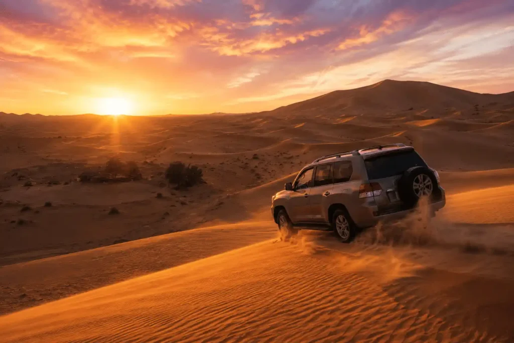 luxury Morocco desert tours Sahara camp at sunset